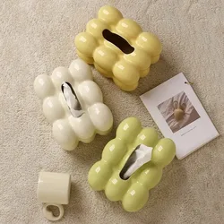 Creative ceramic tissue box, living room paper box, egg-shaped tabletop decoration, light luxury decoration