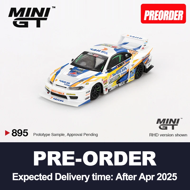 MINIGT 1:64 LB-Super Silhouette S15 SILVIA #555 2023 alloy car model 895