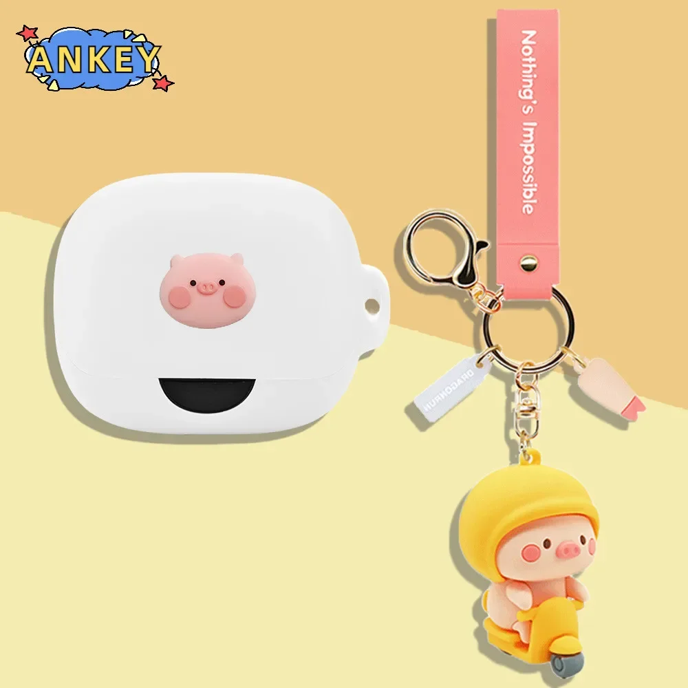 for Anker Soundcore AeroFit Pro Case Pink Pig Silicone Case Earbuds Soft Protective Headphone Cover Headset Skin