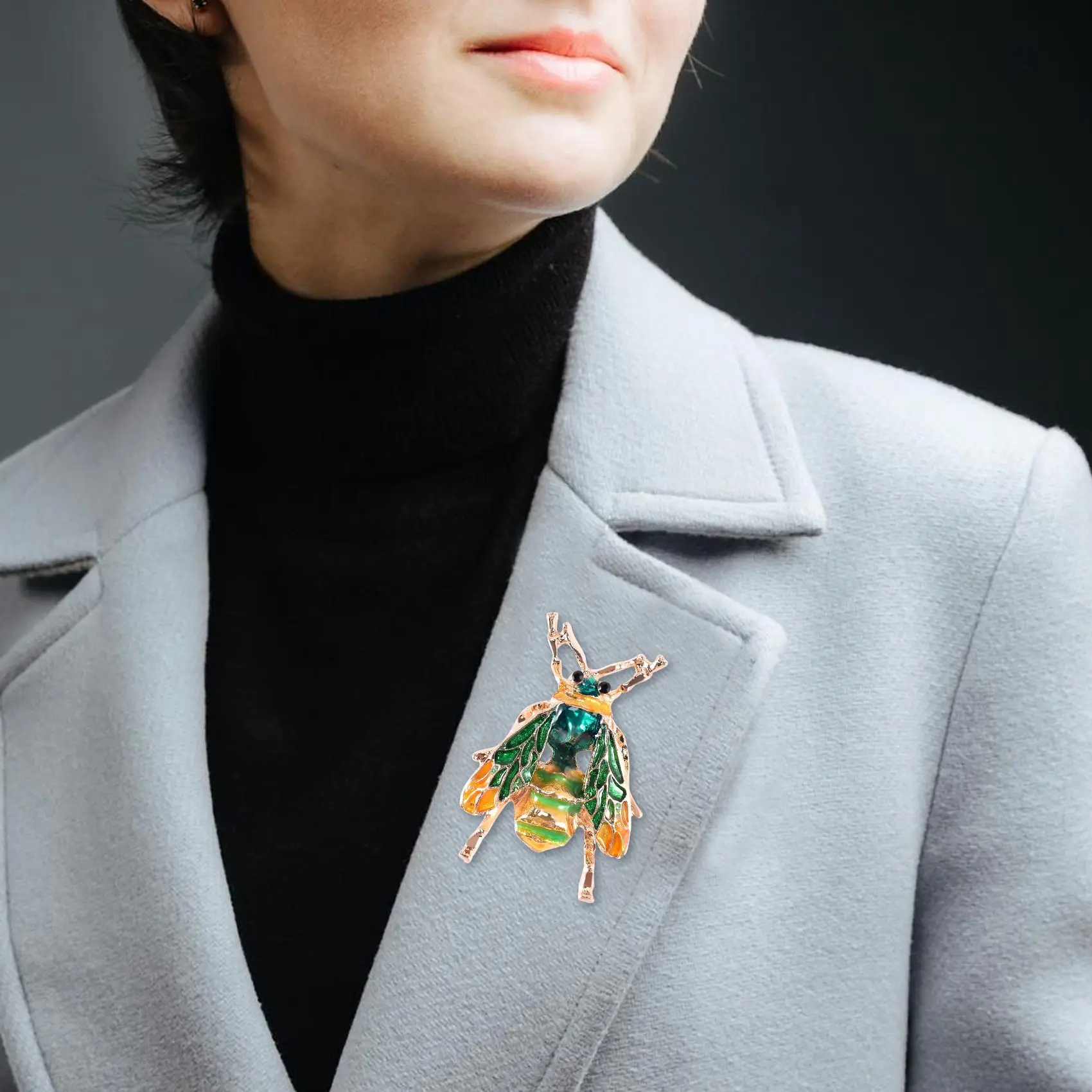 (LBER) Fashion Natural Insect Animal Enamel Brooches Bee Alloy Pins Vintage Jewelry for Women,bee