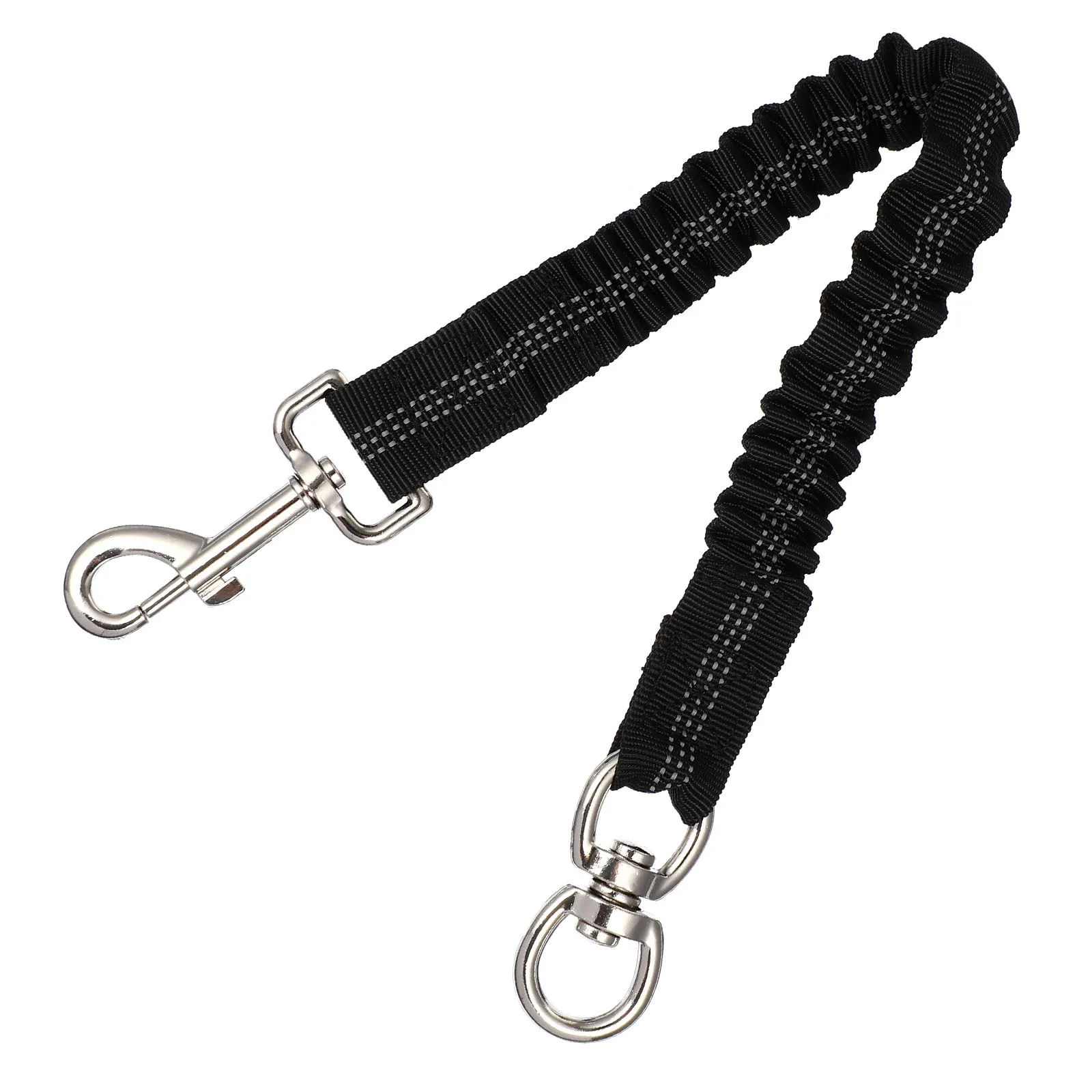 

Reflective Nylon Dog Extension Leash Heavy Duty Durable Black Elastic Walking Running Lead for Small Medium Dogs Safe Outdoor