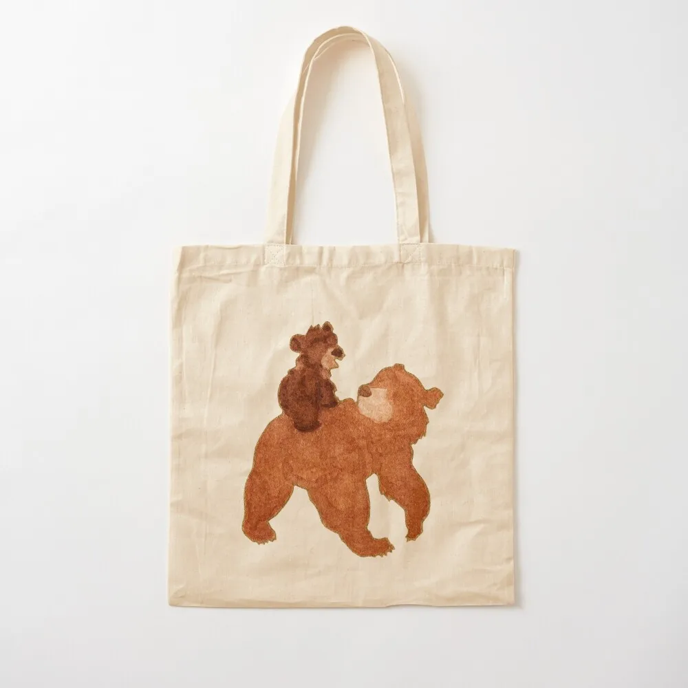 

Watercolor Silhouette Brother Bear Koda and Kenai Tote Bag Large bags for women ecological bags Women's shopper Canvas Tote Bag