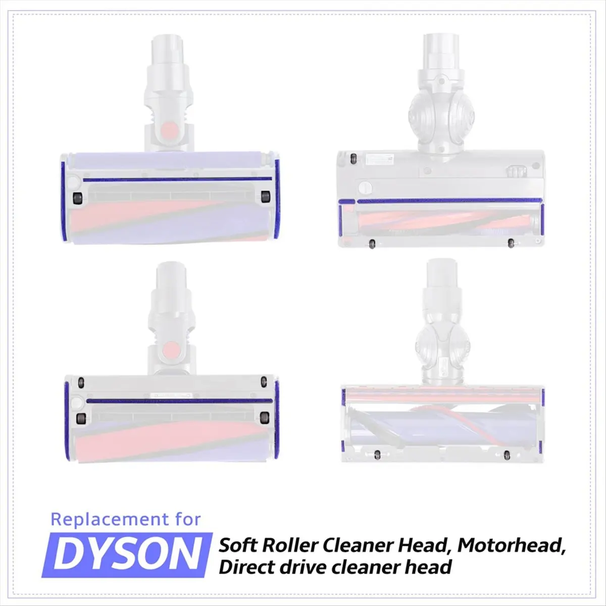 【SPOR~】 Bandes en peluche douce + rouleaux avant et pièces de rechange pour axe pour tête d'aspirateur V6 V7 V8 V10 V11 V15