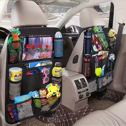 1pc Multi Grid Seat Back Hanging Car Storage Bag high-capacity Multifunction Car Storage Bag For Car RV home Christmas Gift