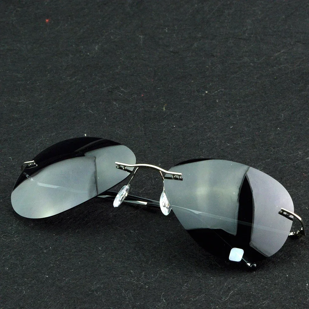 Rimless Oversized Titanium Alloy Polarized Polaroid UV400 UV100% Sunglasses Vacation Gear