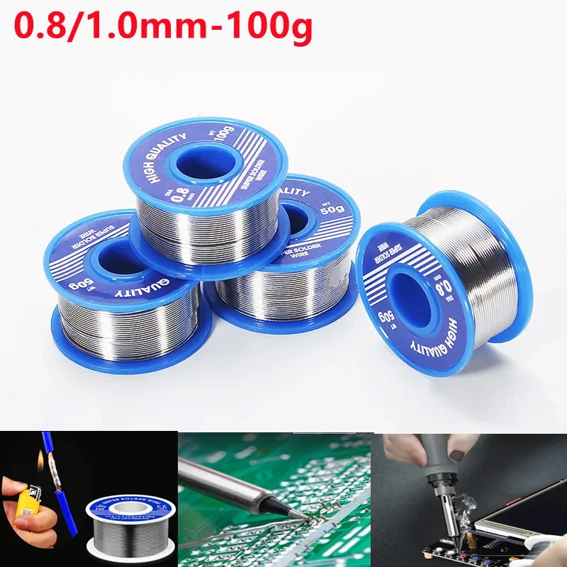 100g /0.8/1mm Tin Lead Tin Wire Melt Rosin Core Solder Soldering Wire Roll No-clean Low Melting FLUX 2.0% No Need Solder Powder