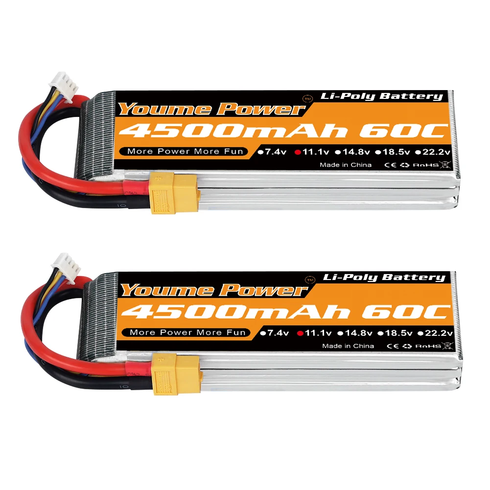 YOUME 4500mah Lipo 2S 3S 4S 6S Batterie 7,4V 11,1V 14,8V 22,2V 50C für RC Flugzeug Hubschrauber Auto Boot Lkw Teile