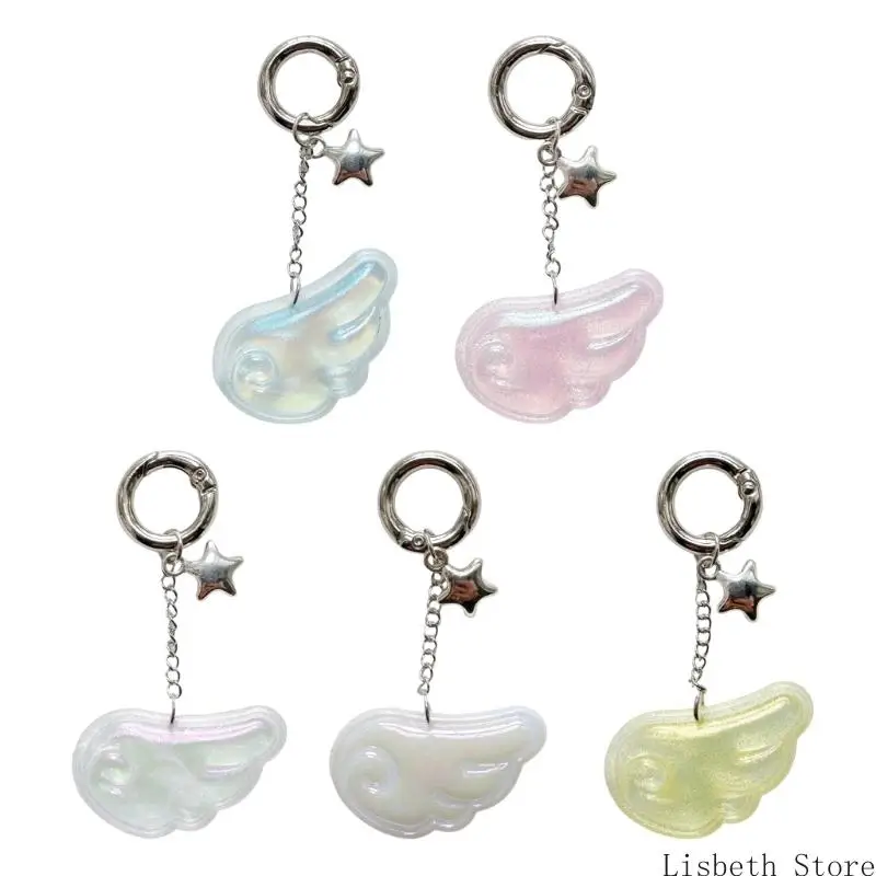 124a Angel Wing Keychain Acrylic Jewelry Accessory Compact Compact Charm