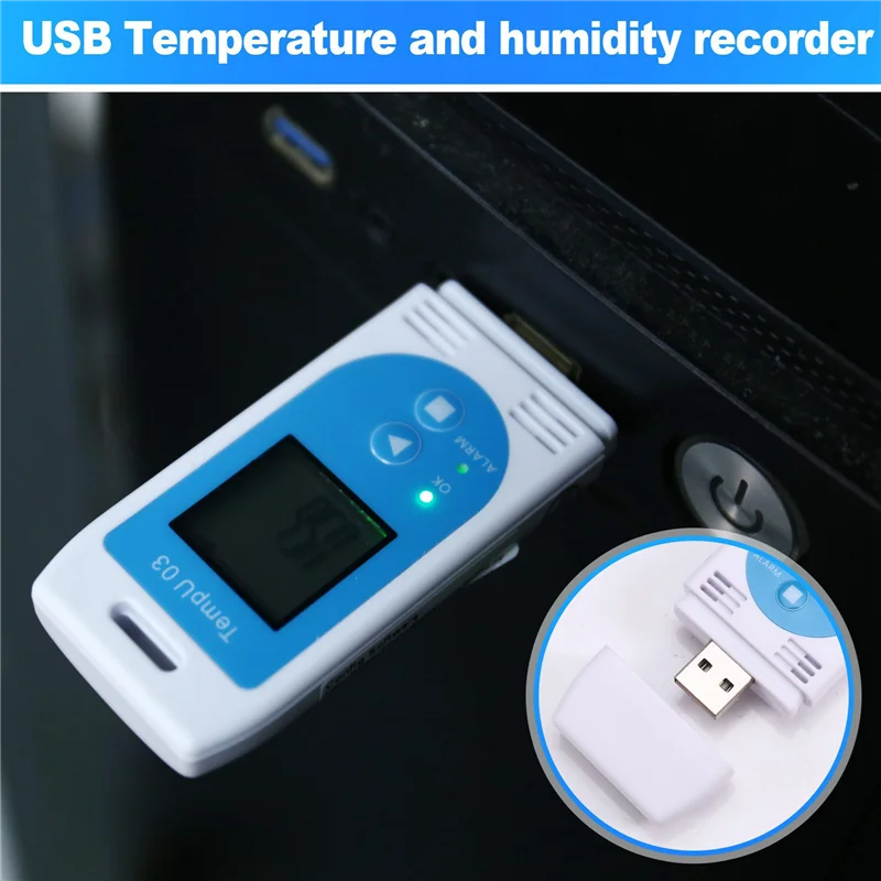 ABUL-2X Tempu 03 USB Temp & Humidity Data Logger RH TEMP Data Logger Recorder Humiture Recording Meter With 32,000 Capacity