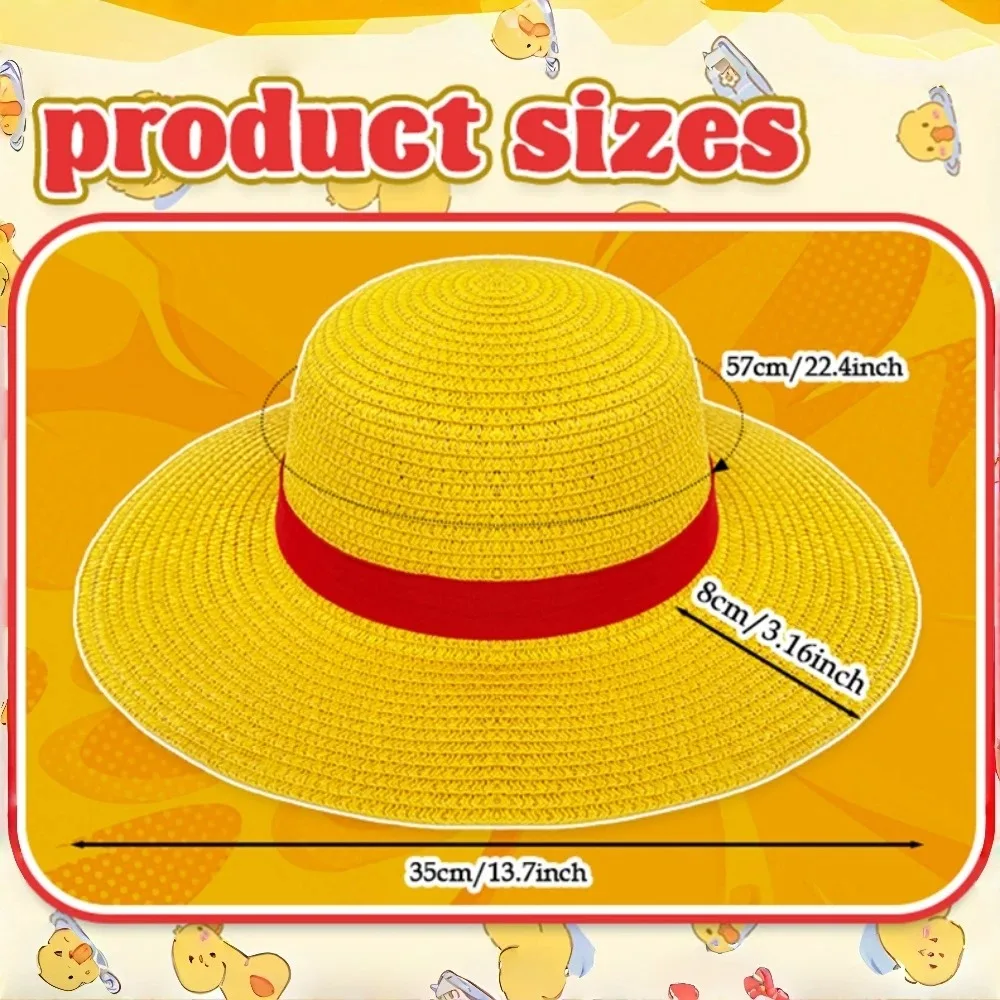 Summer Boys' Sunshade Straw Hat Simple Cute Sunscreen Country Style Straw Weaving Hat Used for Cosplay Parent Child Travel Hat