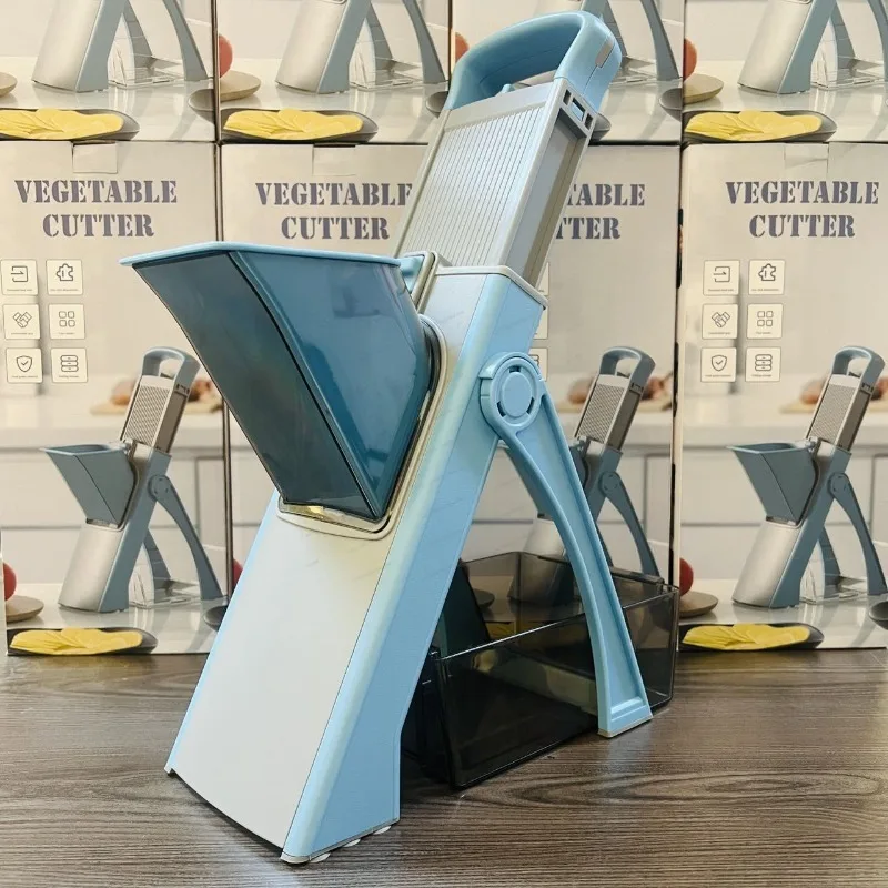 New Press Vegetable Cutter, Multifunctional Grater for Kitchen Garlic Ginger Slicing Shredding