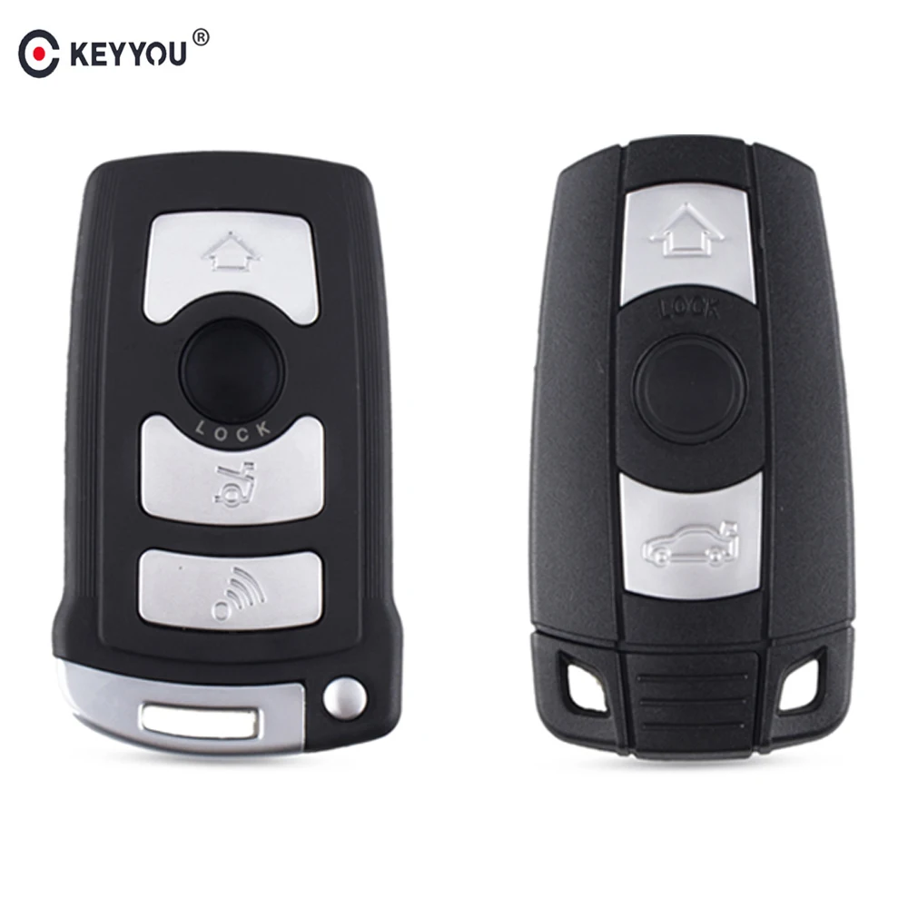 

KEYYOU 3 4 Button Fob Car Key Case For BMW 1 3 5 7 Series E65 E66 E67 E68 745i 745Li 750i 750Li 760i E90 Auto Remote Shell