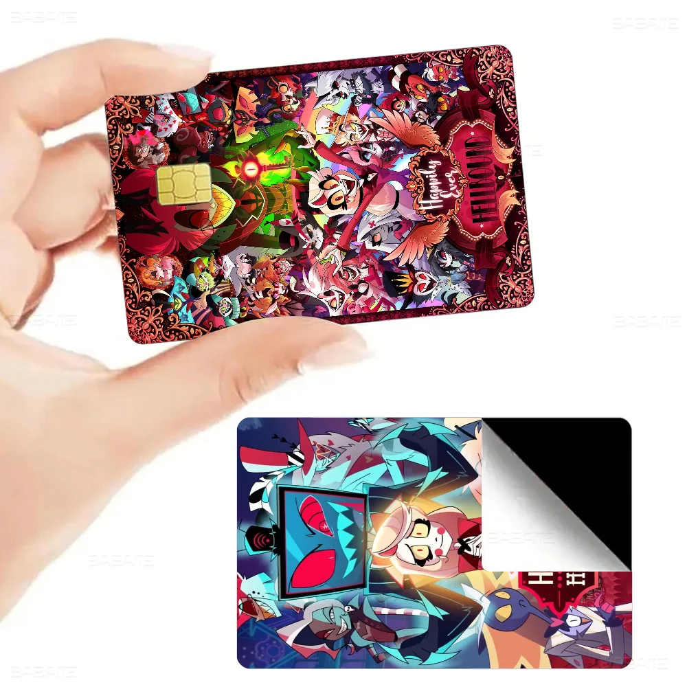 H-Hazbin Amine Hotels Cartoon Anime Young Creidt Card بطاقة الخصم ملصق فيلم الشريط الأمامي لشريحة كبيرة صغيرة بدون رقاقة