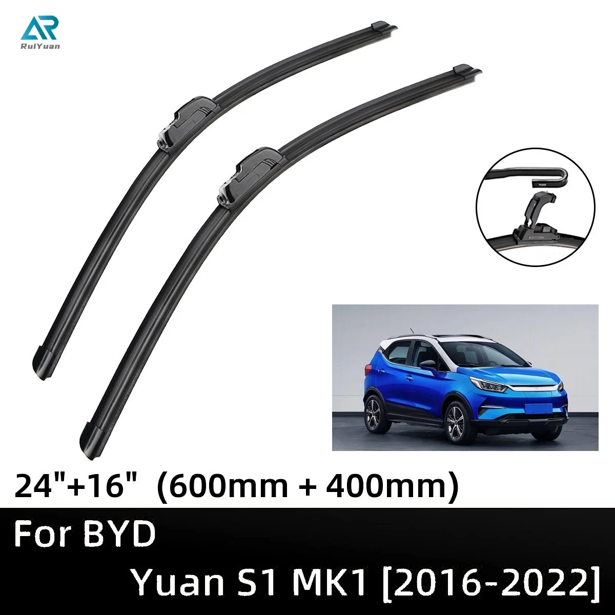 

For BYD Yuan S1 MK1 2016-2022 24"+16" Front Windshield Wiper Blades Brushes Cutter Accessorie 2016 2017 2018 2019 2020 2021 2022