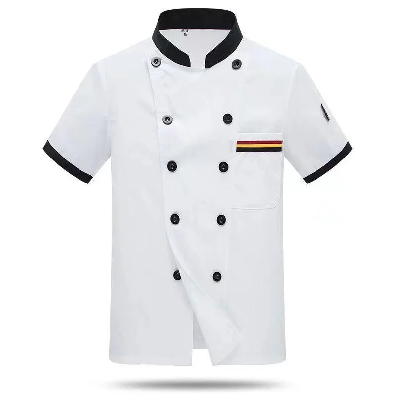 Chaqueta de Chef para hombre, chaqueta de cocinero resuarante occidental, ropa de cocina para servicio de comida, Tops, uniforme de Chef Pizzaiolo, ropa de trabajo para panadería y cafetería
