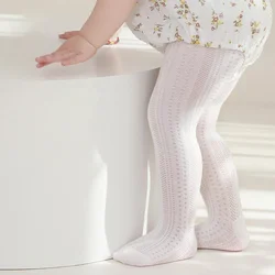 2024 New Summer Baby Pantyhose Girls Thin Style Hollow Mesh Leggings 0-8T Kids White Dance Pantyhose