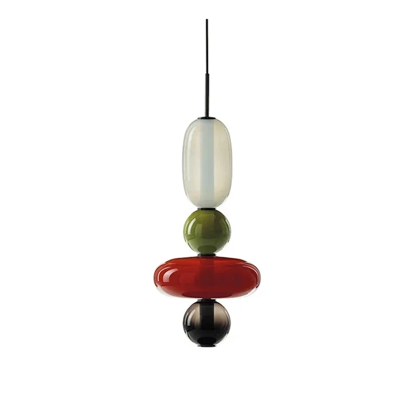 Post Modern Bedside Chandelier Creative Color Candy Pendant Lamp Italian Design Restaurant Display Window Glass Pendant Lam view 5