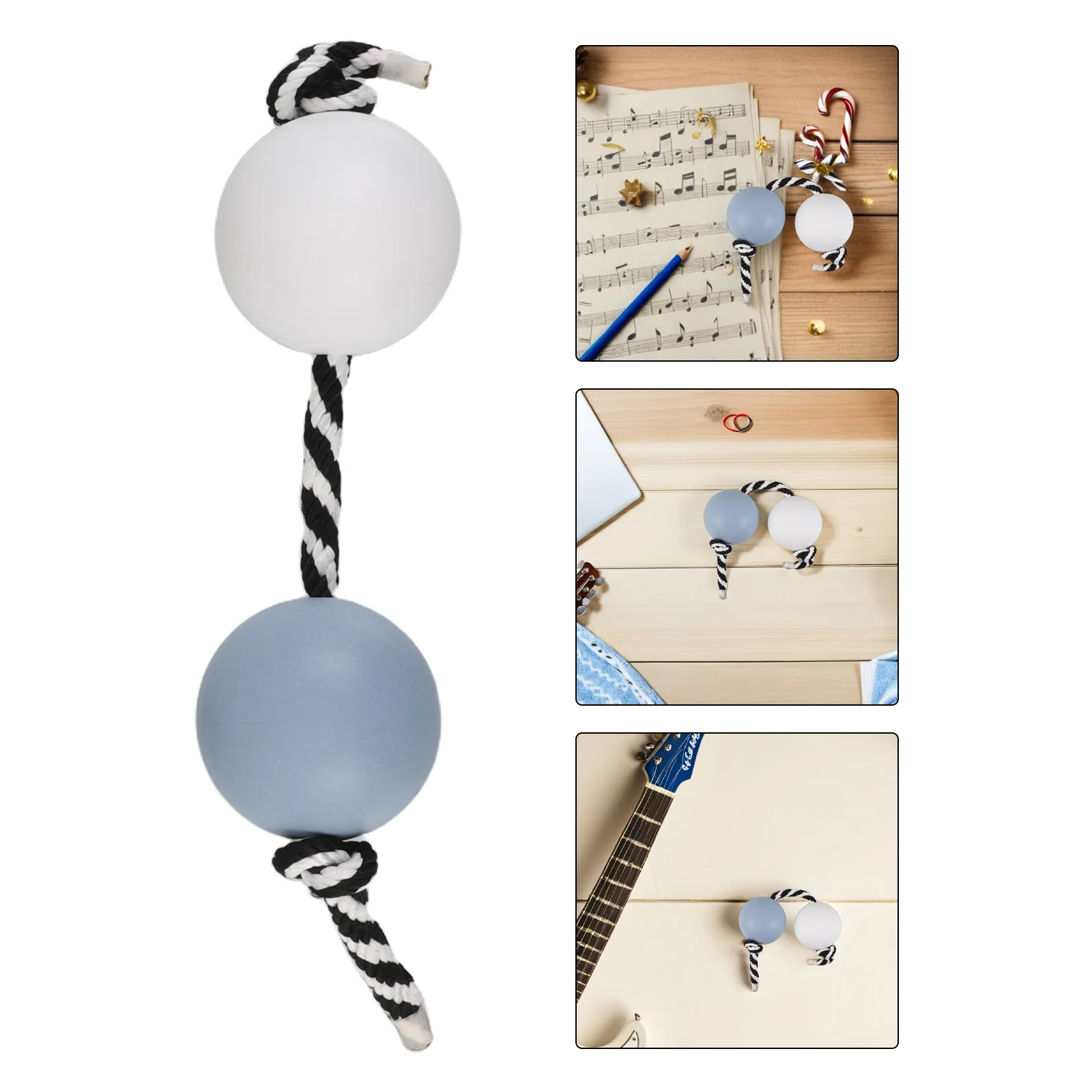 

Asalato Rhythm Shaker Blue White Durable Dual Ball Percussion Instrument Handheld Music Practice Tool Outdoor Hand Shaker