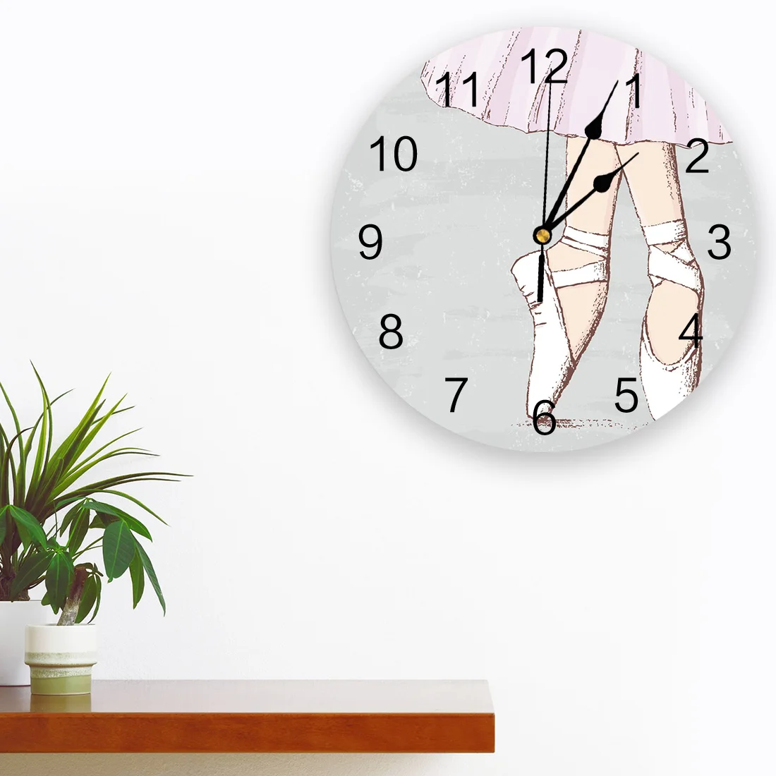 Girl Ballet Skirt Art Creative Wall Clock For Home Office Decoration Living Room Bedroom Kids Room Hanging Watch