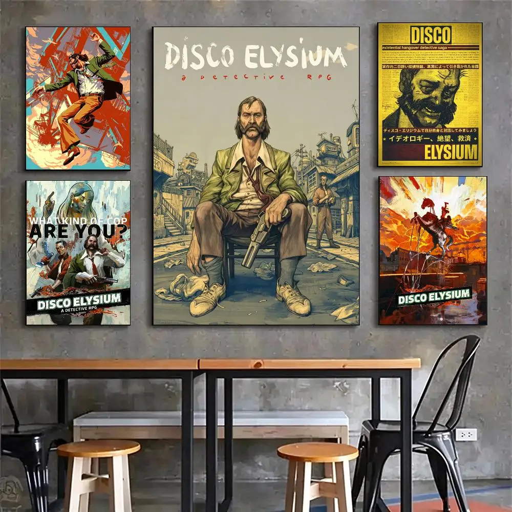 game Disco Elysium Poster Poster HD Printing Vintage Luxe Home Decor Wall Art for the Living Rooms Entryways Gift
