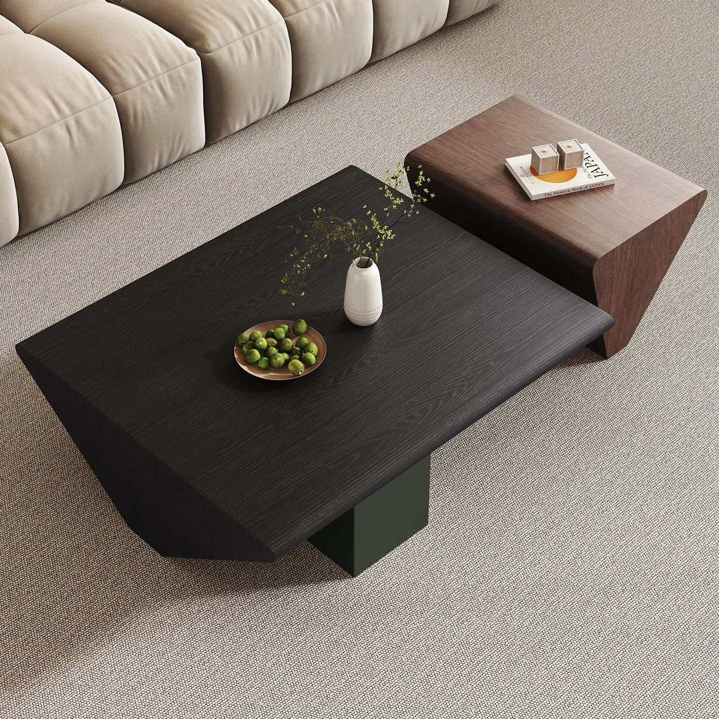 Medieval wabi-sabi designer creative retro coffee table combination building block minimalist living room home coffee table