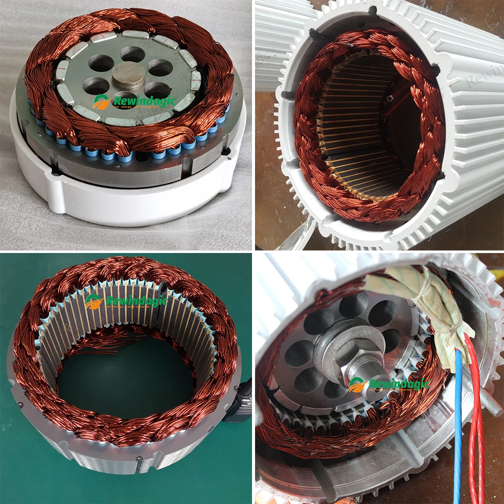 10KW-30KW Electric Alternator Generator Low RPM Motor Permanent Magnet Rare Earth Turbine 96V 110V 120V 220V 380V With Base