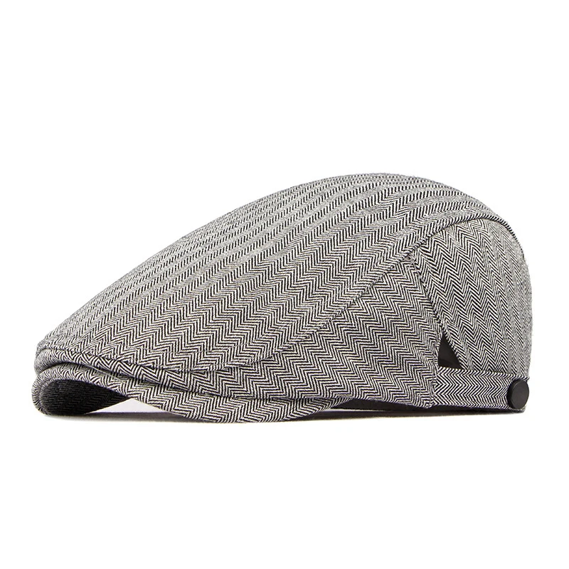 Men's Flat Hat Summer Tweed Peaky Blinders Beret Hat Women Flat Peaked Hat Newsboy Hat for Women Herringbone Driver Caps