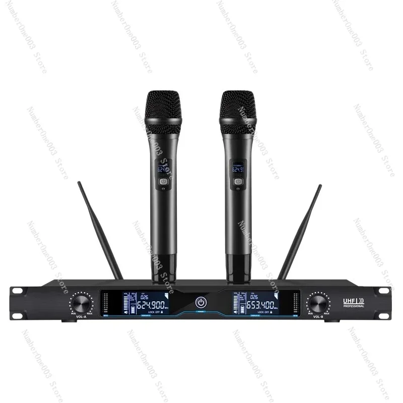Wireless Karaoke Microphone for Home Use - Dynamic Mic with 2 Wireless Handheld Mics - High Fidelity Sound