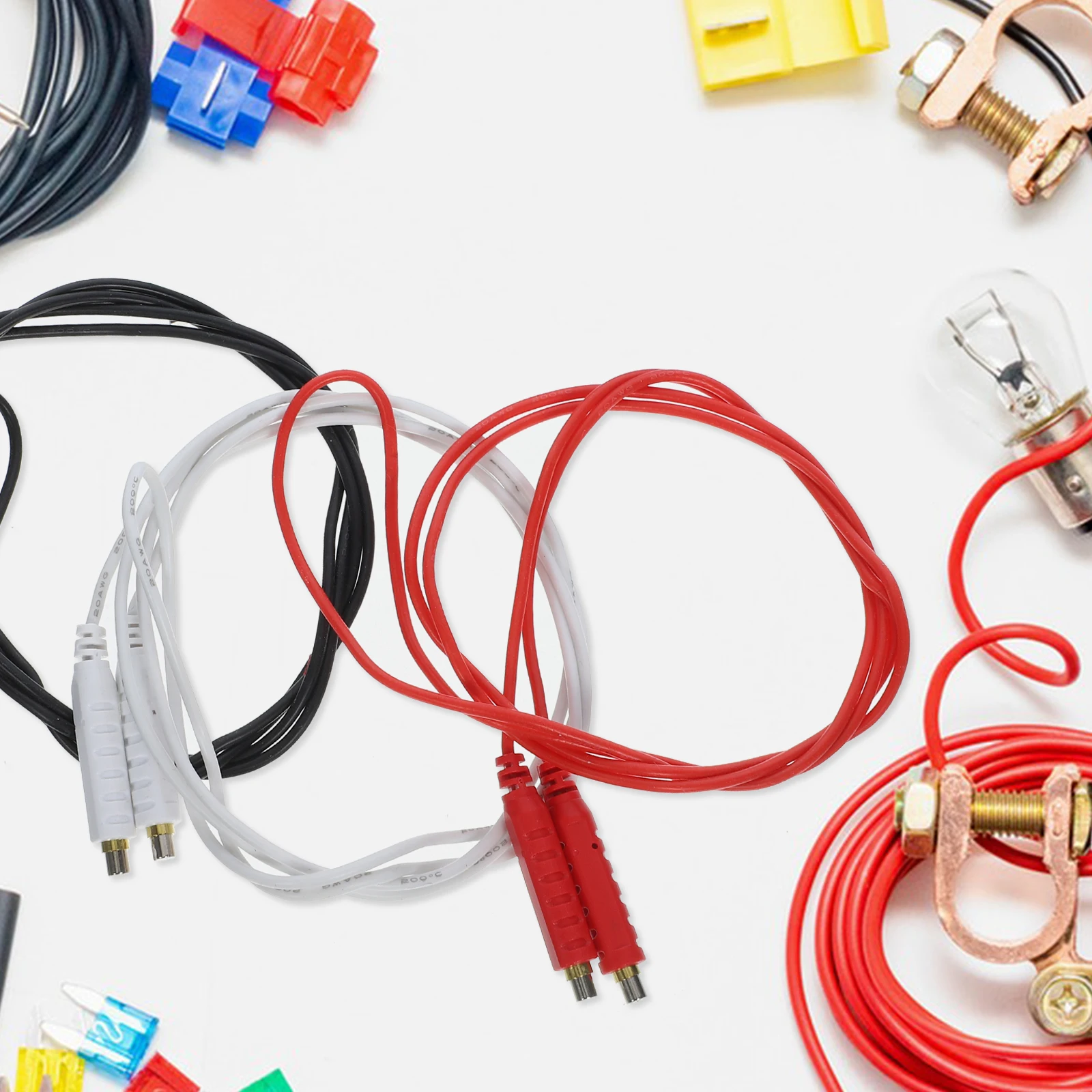 

1Set Magnetic Test Leads 20Awg Flexible Silicone Copper Jumper Wires for Electrical Testing Hvac Multimeter Voltage Tester