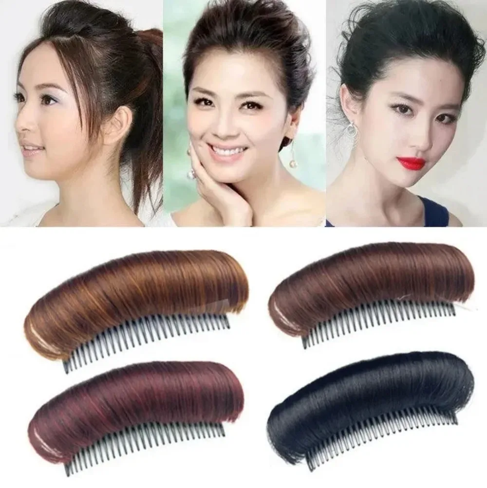 Puff Hair Head Cushion Synthetic  Pad Invisible Fluffy Hairs Pad Clip Bun Bump It Up Volume Hair Base Women Hair Accessories