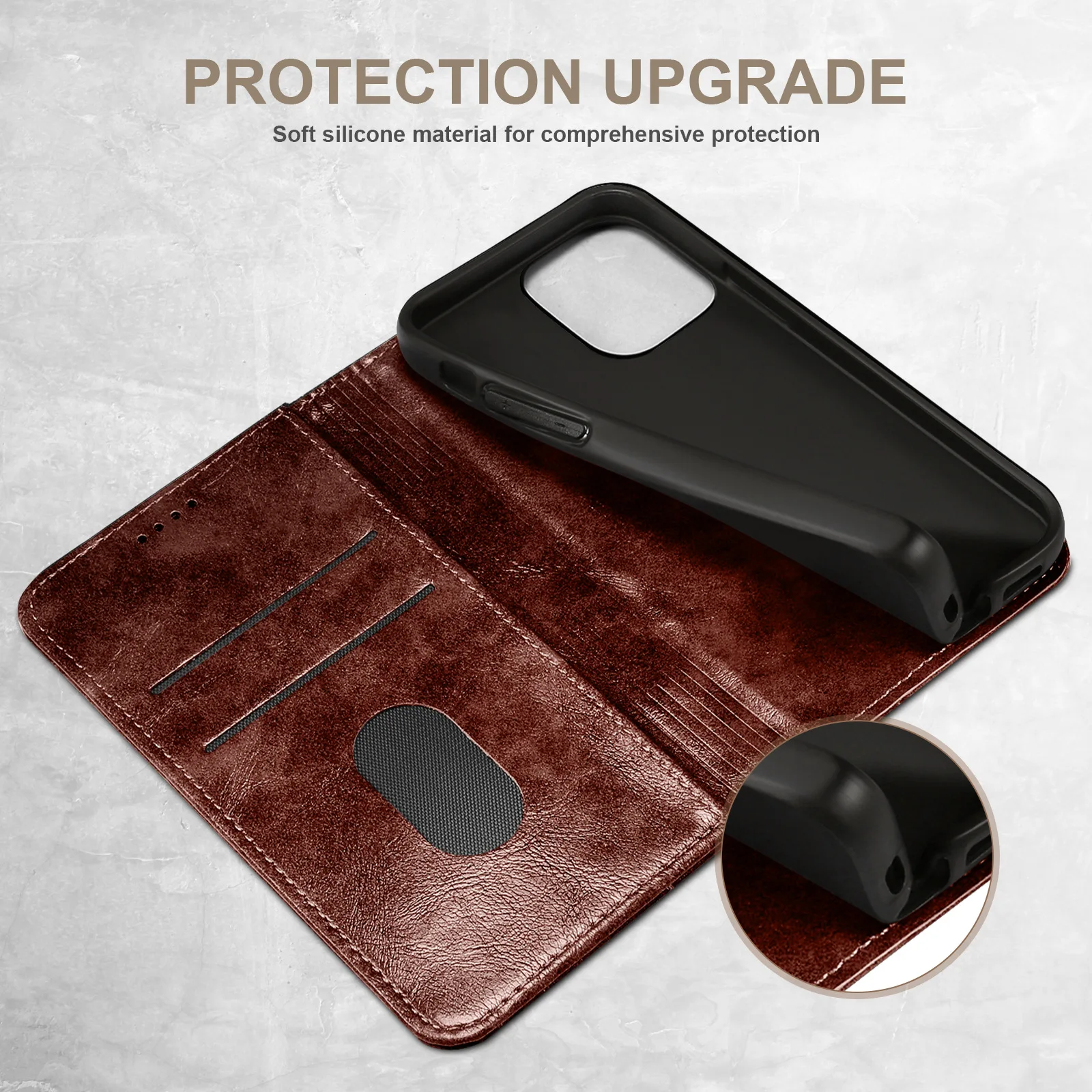 Retro Leather Flip Cover for iPhone 15 12 11 14 13 16 Pro Max Wallet Case 13 12 Mini 16 Plus 15 Pro Card Slots Magnetic Cover