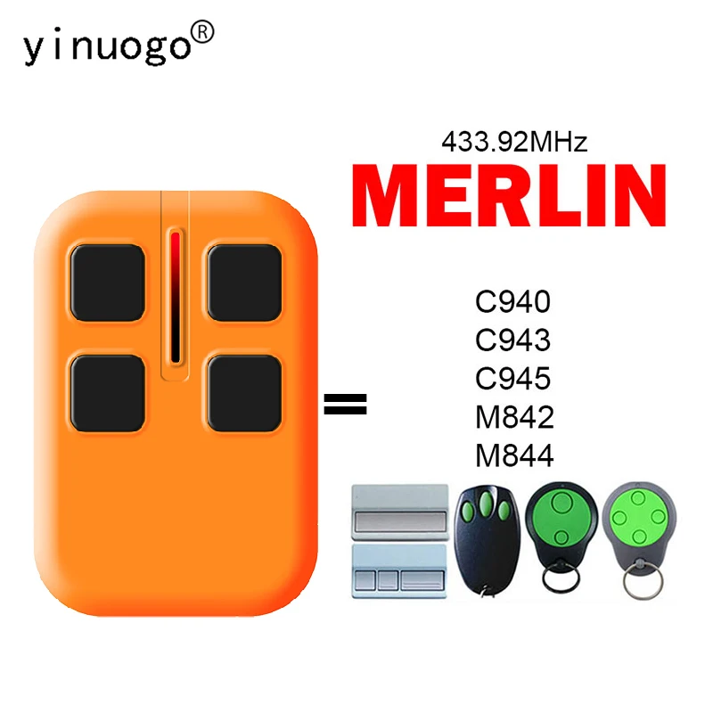 

MERLIN C945 C940 C943 M842 M844 Garage Door Opener Remote Control 433.92MHz Rolling Code Electric Door Remote Control