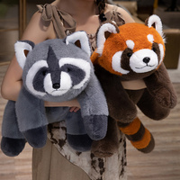 Cute Baby Raccoon Panda Fox Soft Fluffy fun stuffed Animal Toy Family Bedroom Decoration for Children's Birthday Christmas Gift