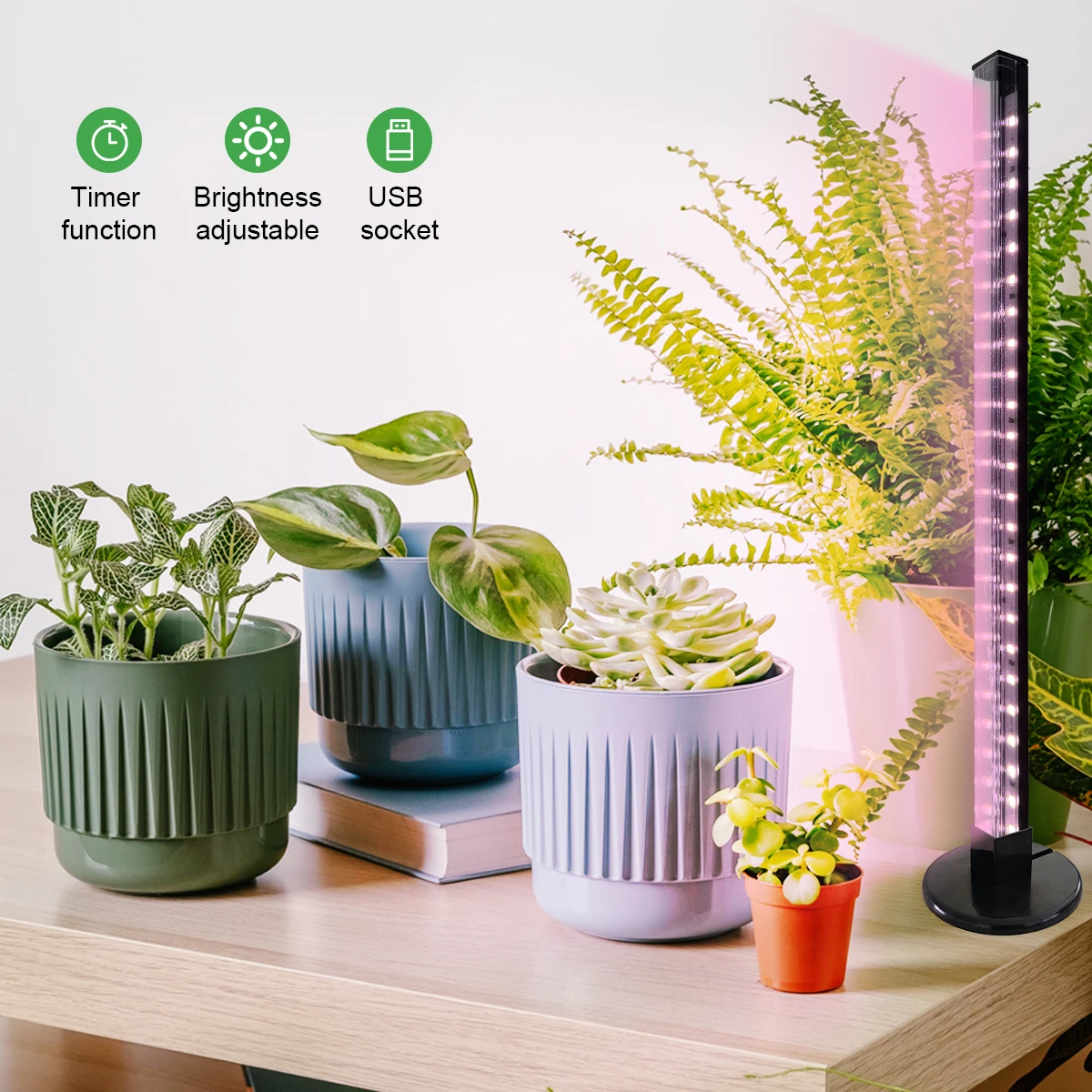 Desktop plant light LED growth lamp strip timer plant growth lamp for seedlings and plants, for home use, indoor planting, flowe
