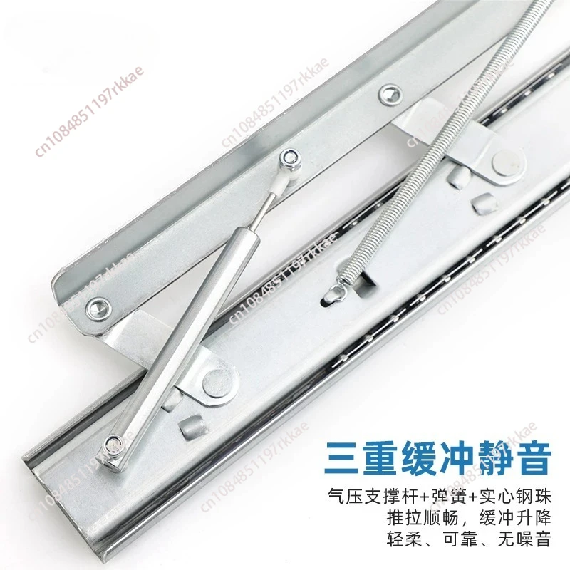 1 Set Telescopic Dining Table Lift Slides Rails Interchange Between Square And Round Tables Push-pull Hidden Table Hardware