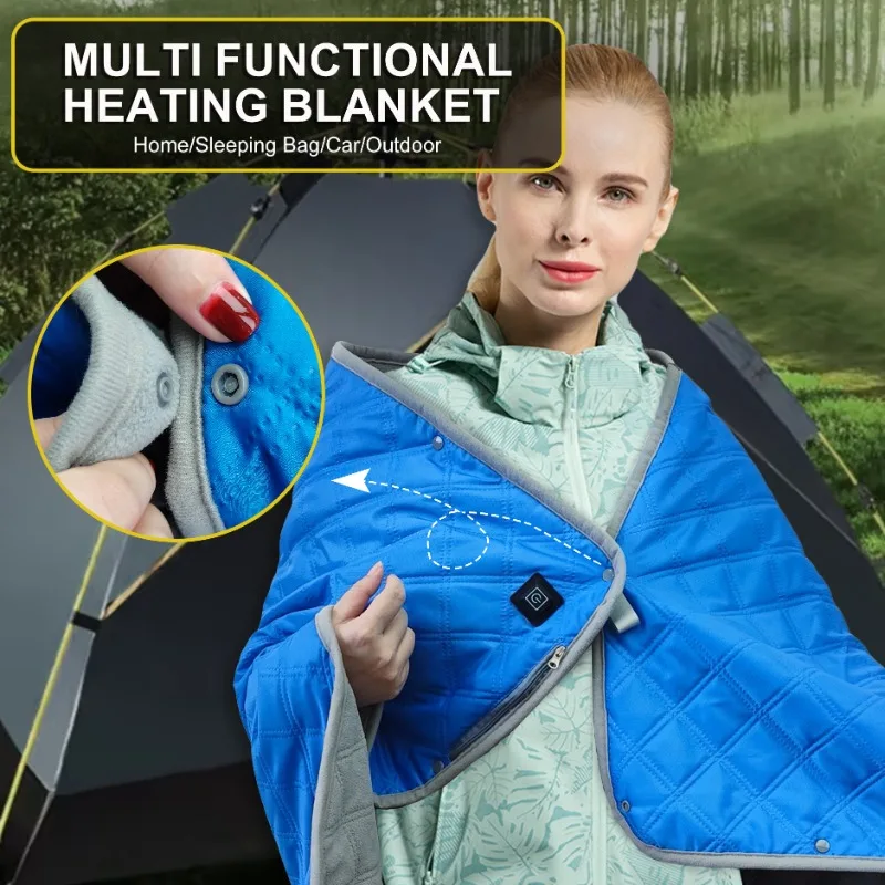 Multifunctional Heating Blanket Waterproof Thickened Rocking Fleece Outdoor Camping Mat Picnic Pad for Home Car Sleeping Bag