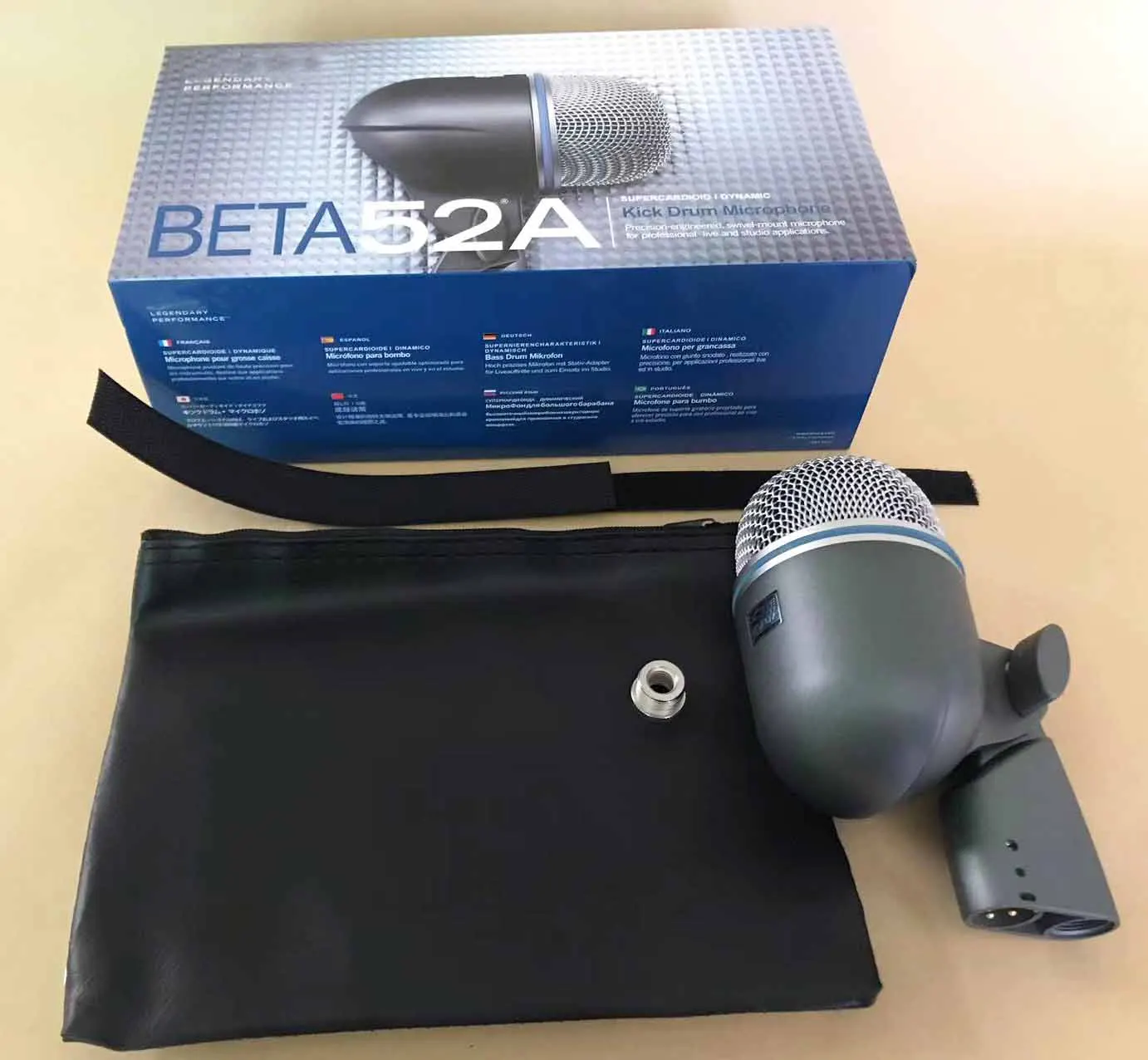 Top quality Beta 52A Drum Microphone Instrument Kick Drum Bass Microphone Metal Dynamic Microphone Bass Snare Kick Mic