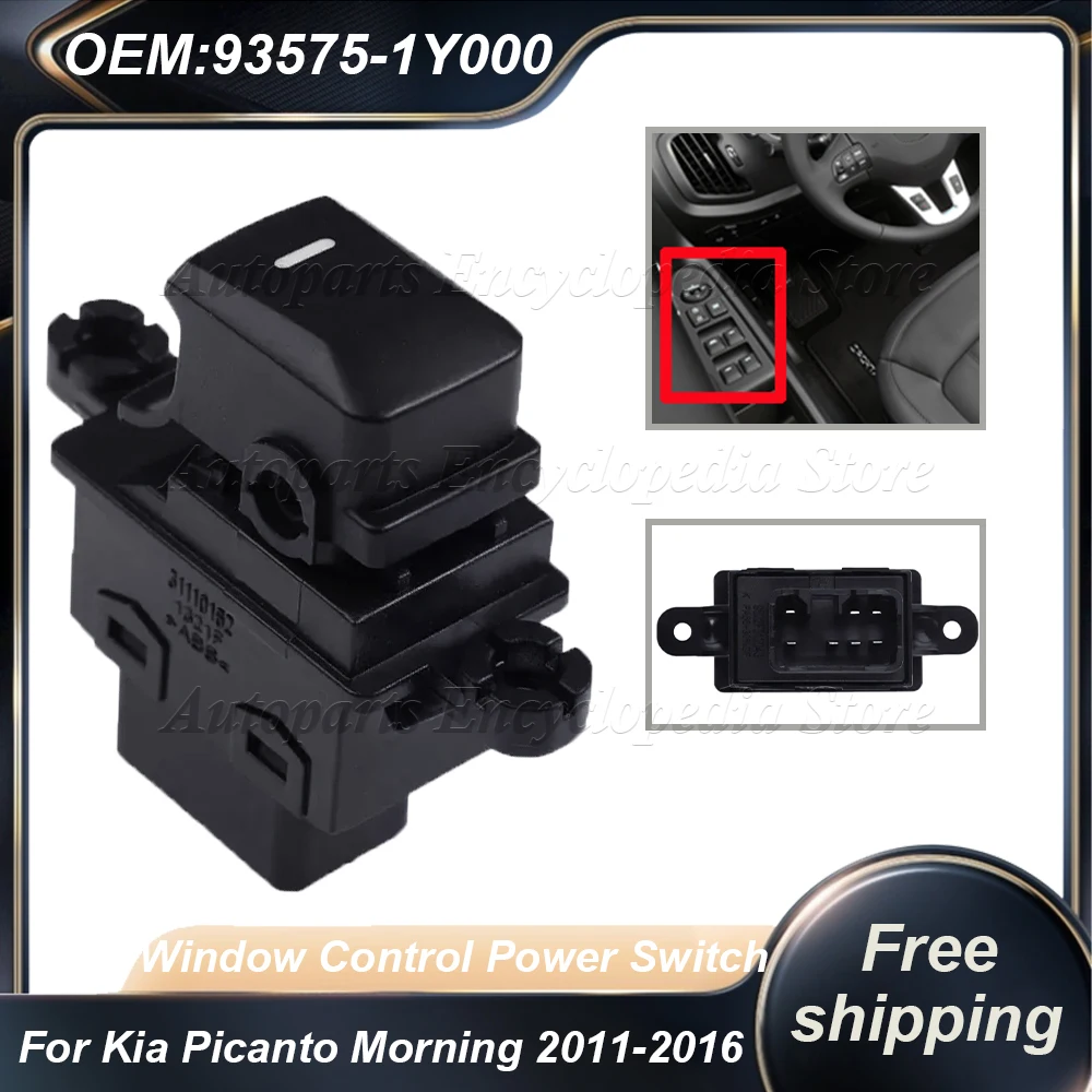 

93575-1Y000 For Kia Window Lift Picanto Morning 2011-2016 Car Window Control Power Window Switch Electric Auto Accessories