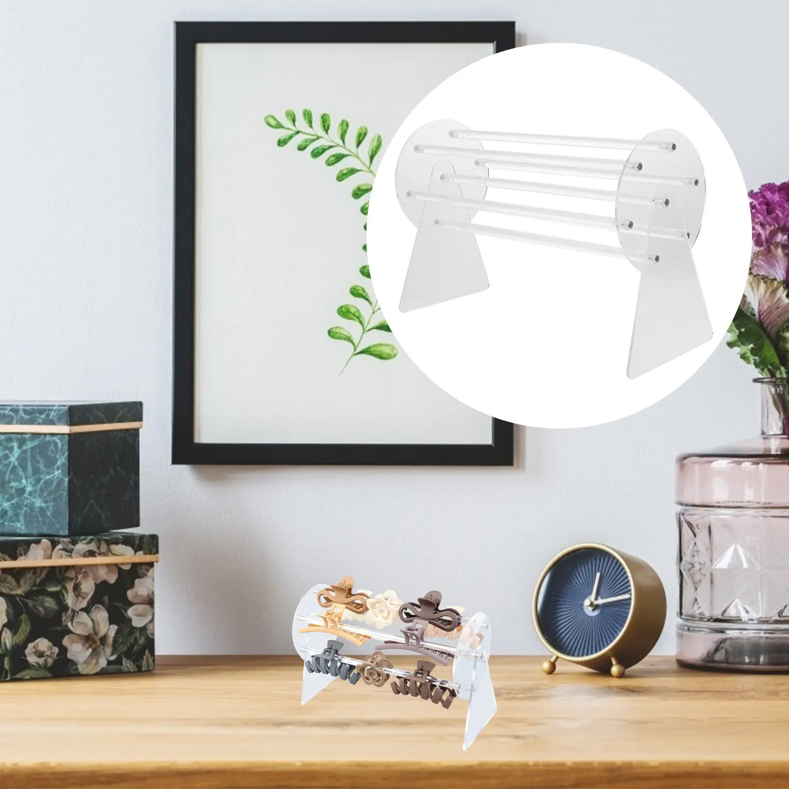 

Акриловая подставка-органайзер для заколок, браслетов и других украшений с вращением на 360 градусов, настольная подставка для хранения