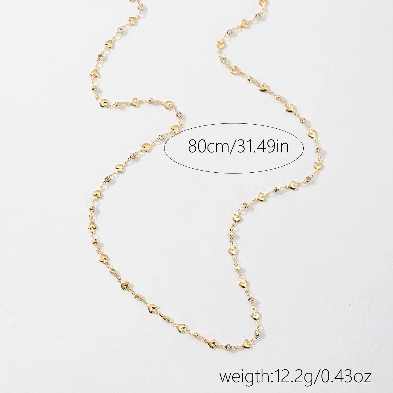 Fashion Sweater Chain Long Y-shaped Necklace for Women Simple Metal Gold Color Heart Crystal Clavicle Necklace Y2K Party Jewelry