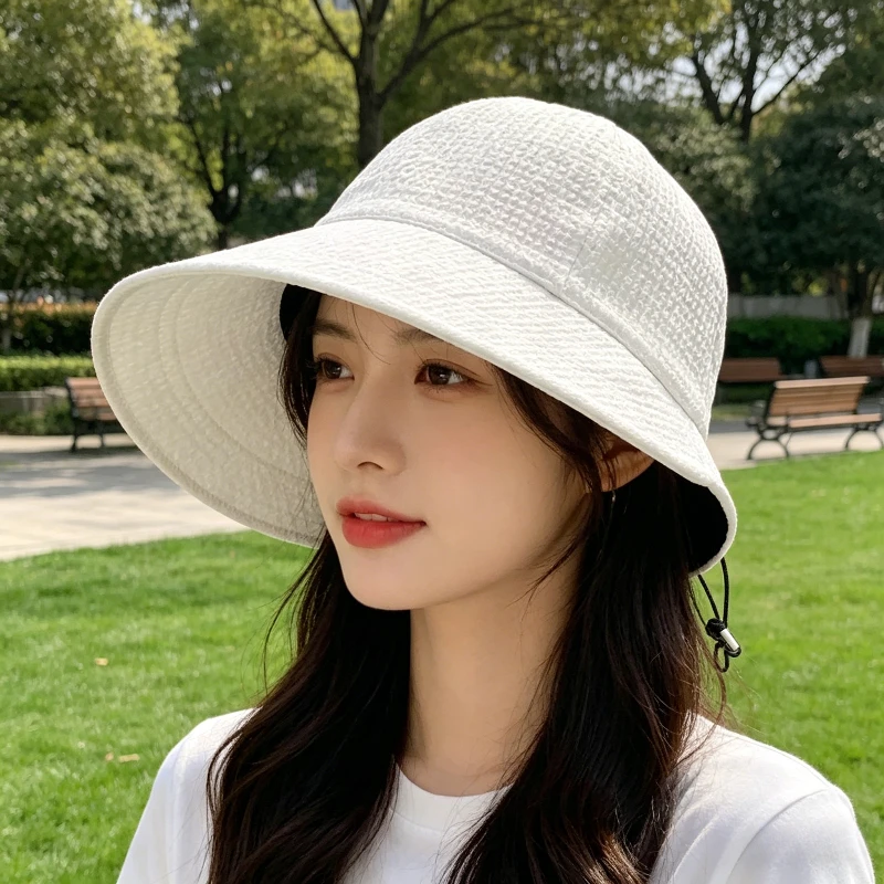 1-Piece Set of Spring and Summer Women's Folding Sun Hat with Simple Design, Wide brim, Beach Hat, Suitable for Outdoor Travel