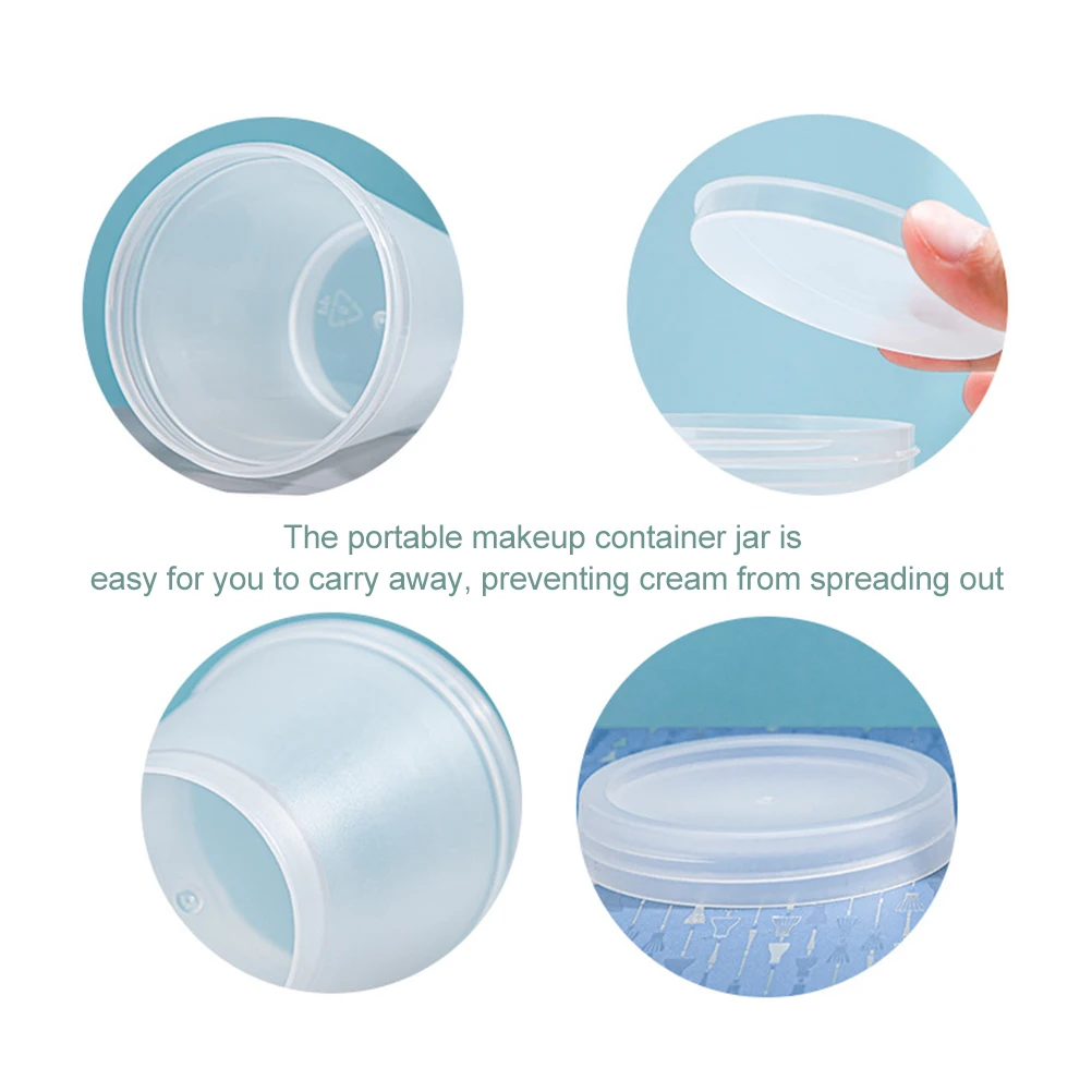 5 قطعة زجاجة توزيع فرك بلوري قابلة لإعادة الملء كريم جرة حاوية محمولة للسفر ماكياج غسول الشامبو تخزين