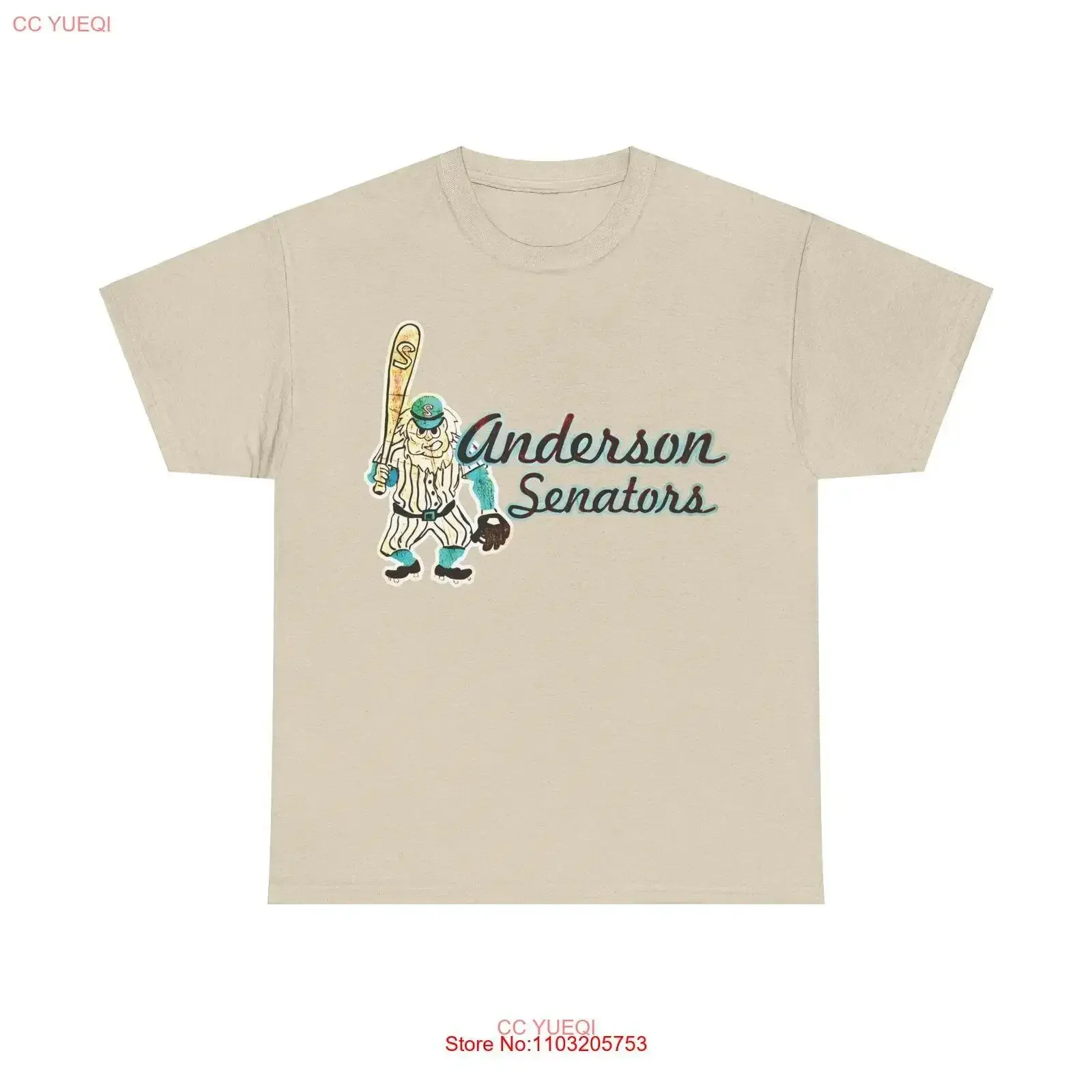 

Бейсбольная футболка Anderson Senators, Южная Каролина, винтажная, слегка дышащая, растянутая, универсальная, модная, уличная одежда