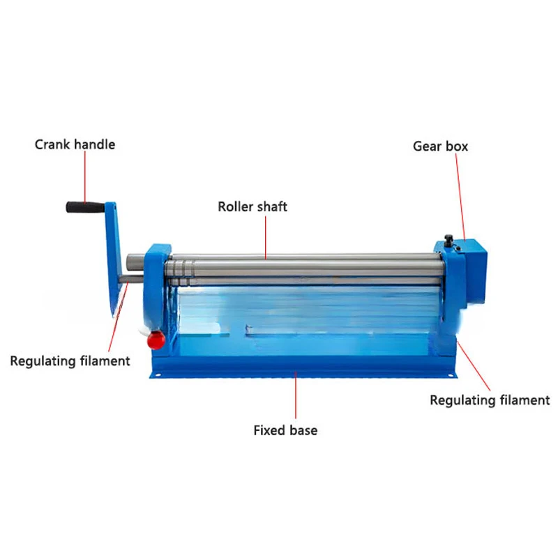 610MM Manual Steel Plate Rolling Machine Iron-Aluminum Galvanized Sheet Metal Reel Rounding Equipment With Two Removable Rollers