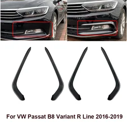 Glossy black Car Front Fog Lamps Light Frames Cover Trim Racing Sticker Grille Grill For VW Passat B8 Variant R Line 2016-2019