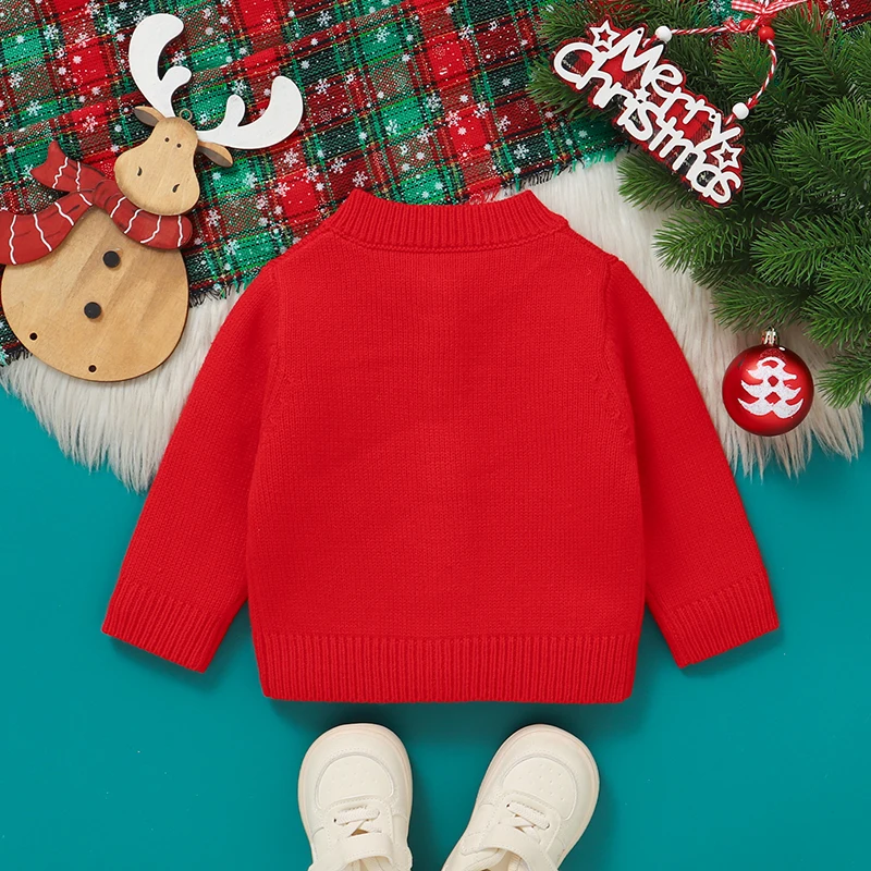 Christmas Newborn Baby Sweater Knitted Infant Boys Girls Cardigan Long Sleeve Child Xmas Clothes Tops jumper Cute Christmas Tree