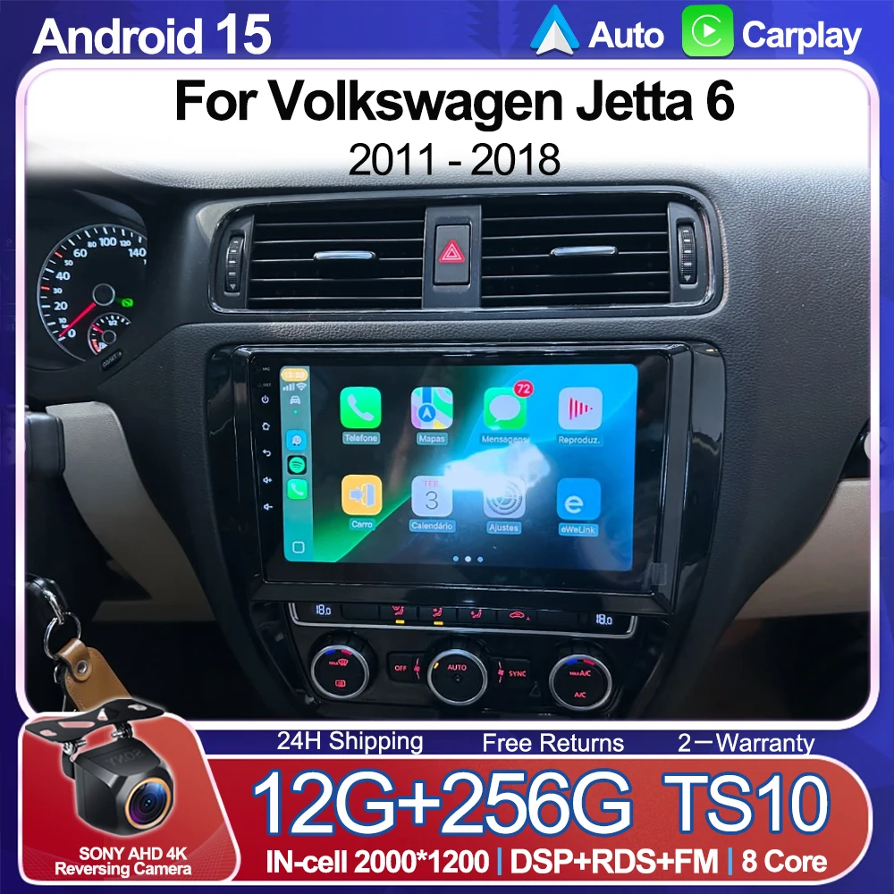 

Carplay Auto Car Radio For Volkswagen Jetta 6 2011 - 2018 Android 15 2Din Multimedia Player Stereo DVD Head Unit Touch Screen 5G