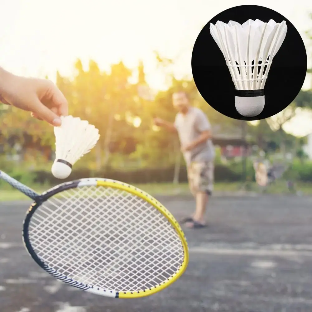 Professional Grade Goose Feather Shuttlecock Durable High Elasticity Badminton Shuttlecocks for Training Entertainment 3/6/12pcs