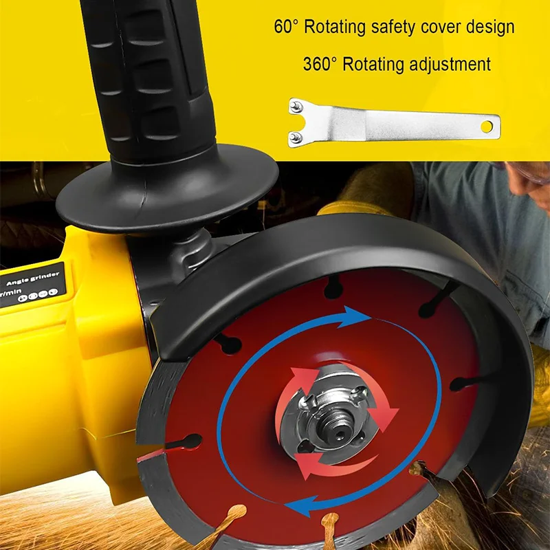 Electric Goddess 100/125mm Electric Angle Grinder For Dewalt 20v Battery ﻿Pin DCG407 Brushless Metal Cutting Grinding Polishing - Image 4