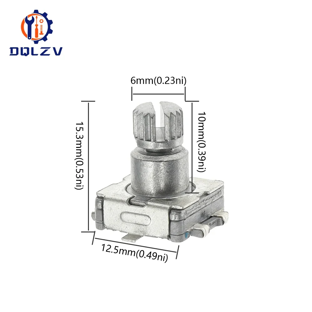 Przełącznik kodu enkodera obrotowego EC11 z przyciskiem wciskowym 10mm 30 pozycja 360 stopni nieskończony obrót SMD 5pin śliwkowy wałek